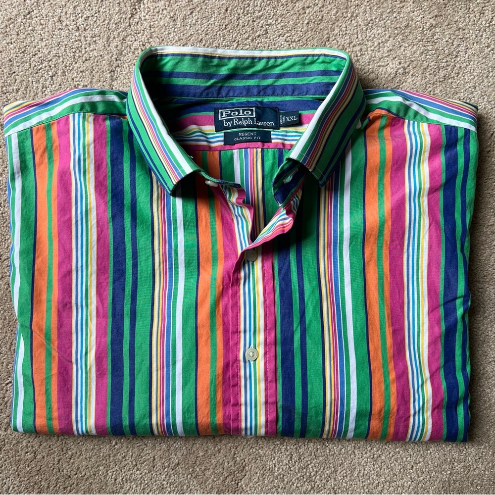 Polo Ralph Lauren Regent Classic Fit Multicolor Long Sleeve Button Up Shirt Lux